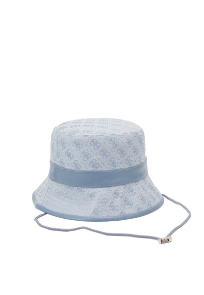 Guess Bucket Hat, Fischerhut, Jacquard-Logodesign, Hellblau