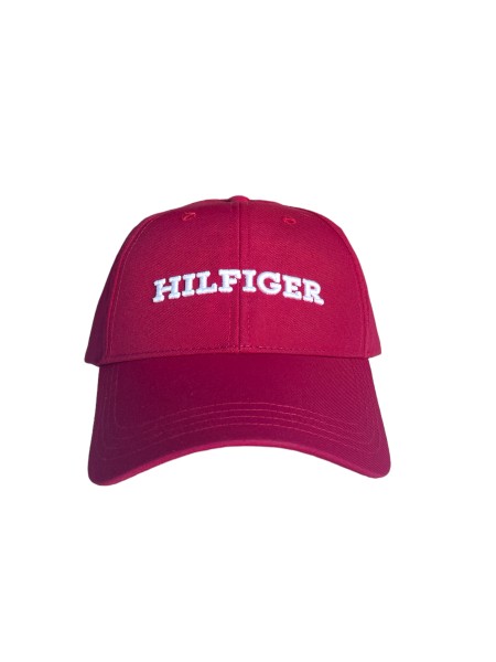 Tommy Hilfiger Monotype Canvas Baseball Cap, Dunkelrot