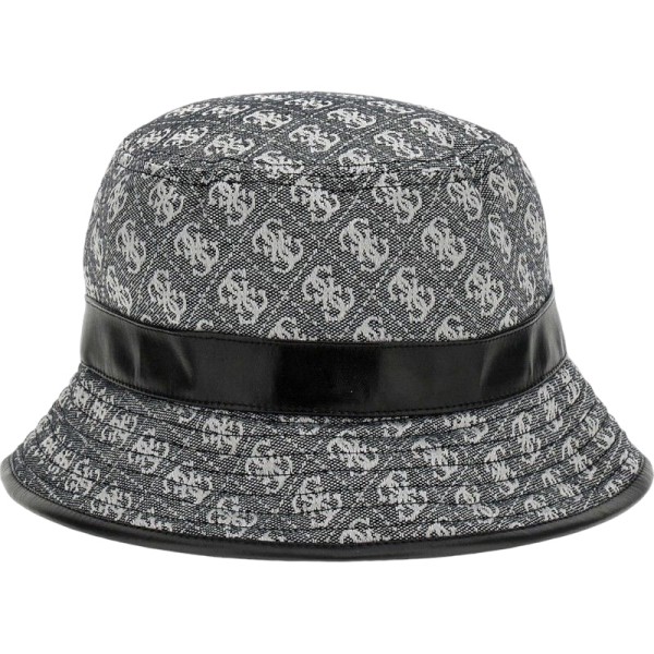 Guess Bucket Hat, Fischerhut, Jacquard-Logodesign, Schwarz-Silber