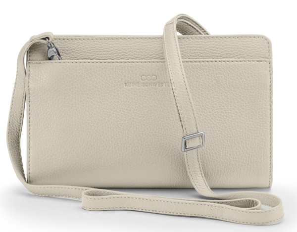 Keine Schwester Clutch / Schultertasche tragbar XL neu, Porzellan-Silber