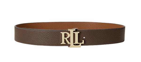 Ralph Lauren Wendegürtel "Medium" Logo, Cognac-Dunkelbraun