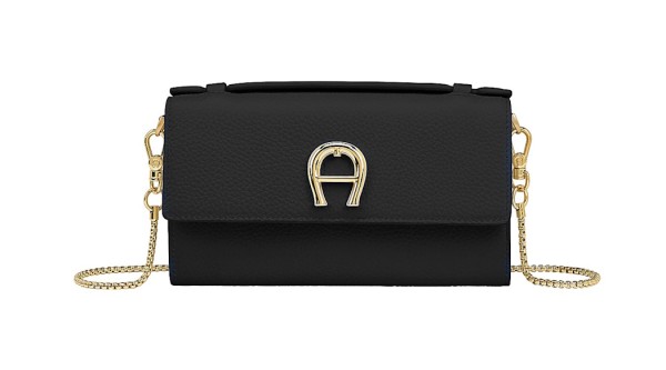 Aigner Logo Wallet on Chain / Schultertasche, Schwarz