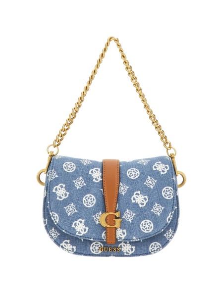 Guess Kuba Mini Crossbody Flap Umhängetasche, Denim-Print