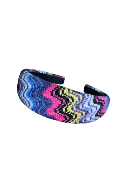 Missoni Knitted Headband, Strick-Haarreif, Zickzack-Pink-Lila