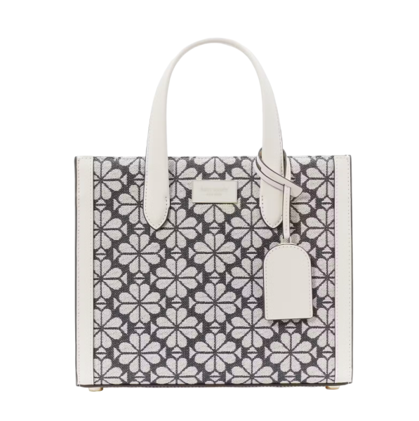 Kate Spade Flowers Handtasche, Tote Bag, Umhängetasche, Grau-Creme