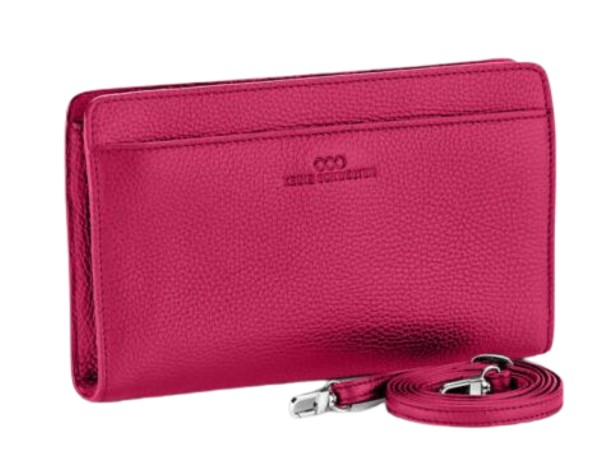 Keine Schwester Clutch / Schultertasche tragbar XL, Pink-Silber