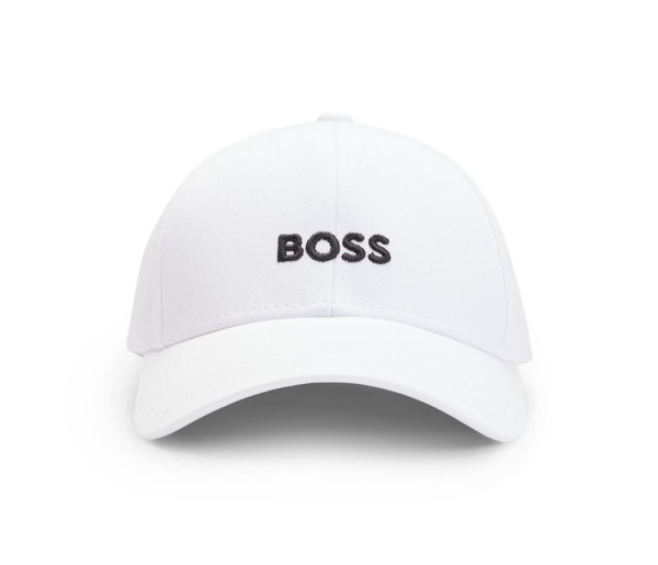 Boss Baseball Cap Logo, Weiß-Schwarz