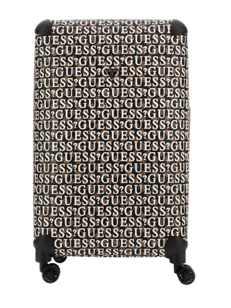 Guess Stark Trolley / Koffer groß, Braun / Weiß