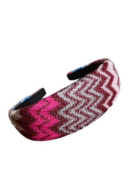 Missoni Knitted Headband, Strick-Haarreif, Zickzack-Pink-Rost