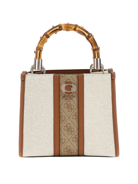 Guess Kerima Bamboo Mini Tote, Handtasche, Umhängetasche, Hellbeige