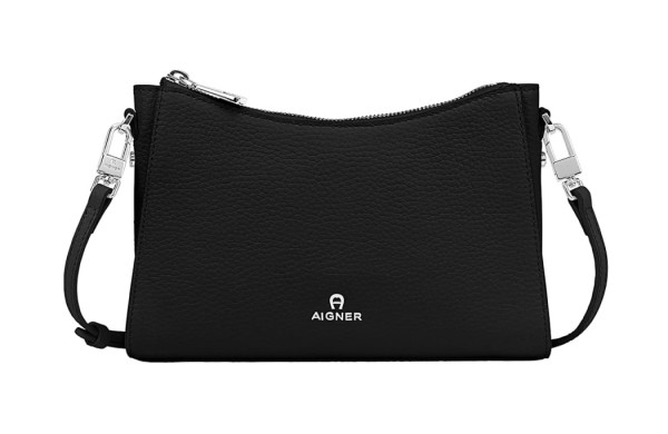 Aigner Umhängetasche / Clutch Ivy S, Schwarz / Silber