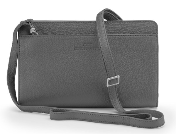 Keine Schwester Clutch / Schultertasche tragbar XL neu, Dunkelgrau-Silber