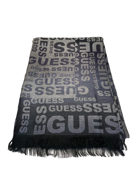 Guess Logo-Schal, Schwarz-Grau