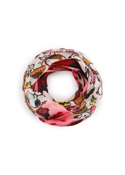 Codello X Peanuts Camouflage Berry Loop-Schal, Pink-Mehrfarbig